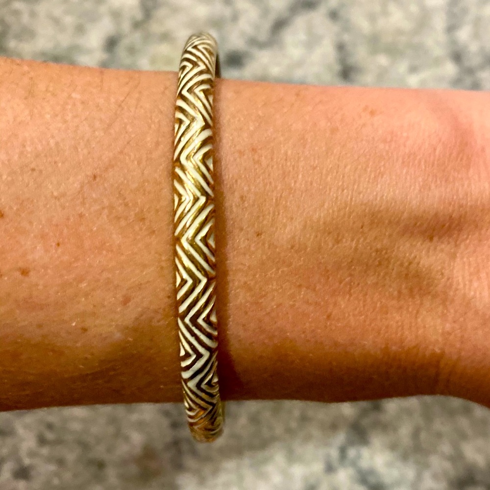 J. Crew Bangle Gold and White